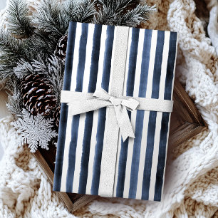Waterverf marine strepen strand bruiloft cadeaupapier