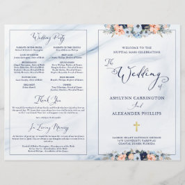 Waterverf marineblauw bloemenbruiloft massaprogram