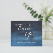 Waterverf marineblauw budget bruiloft Hartelijk da (Staand voorkant)