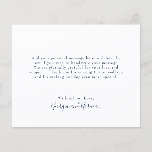 Waterverf marineblauw budget bruiloft Hartelijk da (Achterkant)