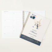 Waterverf marineblauw en gouden rozen Weddenschapp Planner (Display)