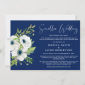 Waterverf marineblauw kleiner huwelijk aankondiging (Voorkant)