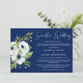 Waterverf marineblauw kleiner huwelijk aankondiging (Staand voorkant)