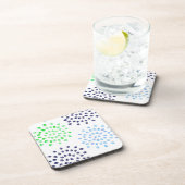 Waterverf marineblauw lichtblauw ventilator bier onderzetter (Rechterzijde)