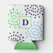 Waterverf marineblauw magnat monogram blikjeskoeler (Achterkant)