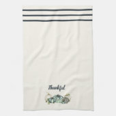 Waterverf marineblauw, wit en grijs pompoen, theedoek (Verticaal)