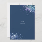 Waterverf | Marineblauwe bruiloft Kaart (Achterkant)