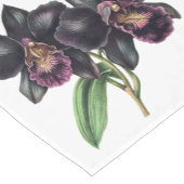 Waterverf marineblauwe en paarse orchideeën korte tafelloper (Hoek)