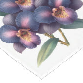 Waterverf marineblauwe en paarse orchideeën korte tafelloper (Hoek)