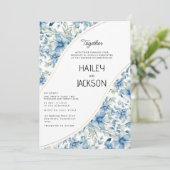 Waterverf marineblauwe munt bloemen botanische bru kaart (Staand voorkant)