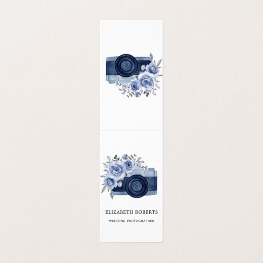Waterverf marinecamera Peony Weddenschap fotograaf Visitekaartje (Buitenkant ongevouwen)