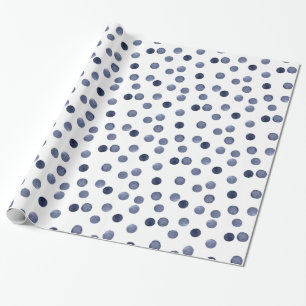 Waterverf marinekringen polka dot hand op hand cadeaupapier
