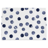 Waterverf marinekringen polka dot hand op hand groot cadeauzakje (Voorkant)
