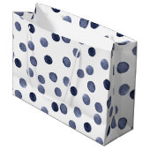 Waterverf marinekringen polka dot hand op hand groot cadeauzakje (Voorkant Gekanteld)