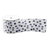 Waterverf marinekringen polka dot hand op hand grosgrain lint (Spoel)