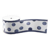 Waterverf marinekringen polka dot hand op hand grosgrain lint (Spoel)