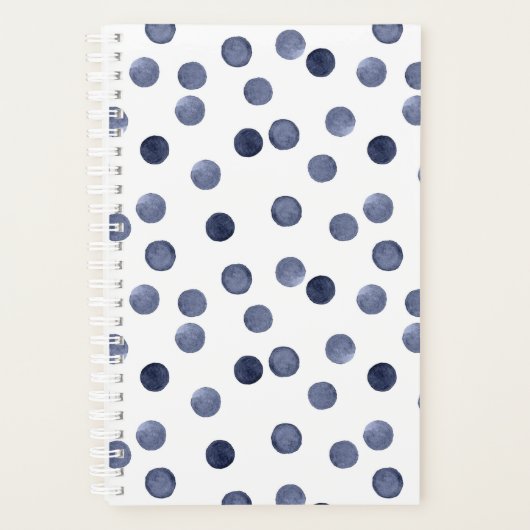 Waterverf marinekringen polka dot hand op hand planner (Voorkant)