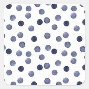 Waterverf marinekringen polka dot hand op hand vierkante sticker