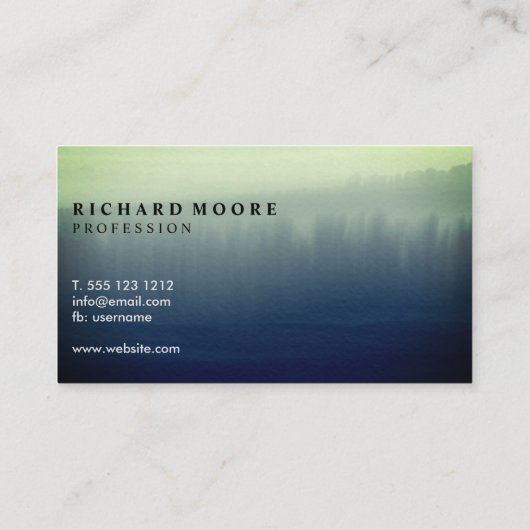 waterverf marinesblauwe en torquoise abstract visitekaartje (Achterkant)