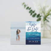 Waterverf marineschoppen kalligrafie uitnodiging briefkaart (Staand voorkant)