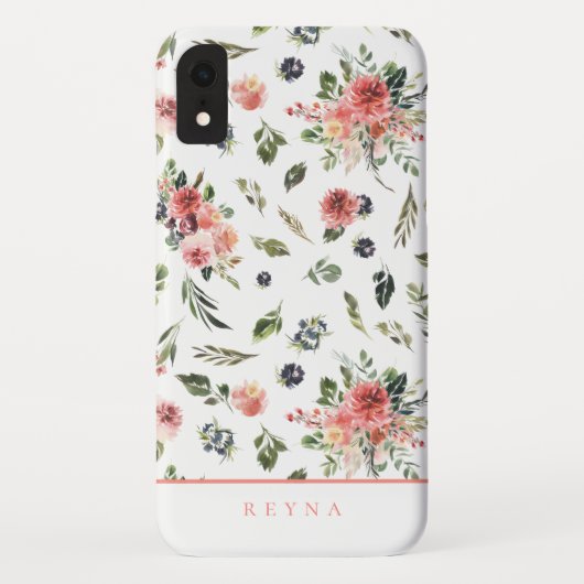 Waterverf marinescoraal Floral Pattern Case-Mate iPhone Case (Achterkant)