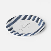 Waterverf marinesnelpen met ankerstrand bruiloft papieren bordje (Gekanteld)