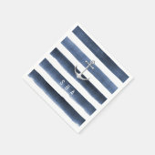 Waterverf marinesnelpen met ankerstrand bruiloft servet (Hoek)