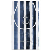 Waterverf marinestrepen met monogram klein cadeauzakje (Achterkant)