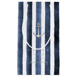Waterverf marinestrepen met monogram klein cadeauzakje
