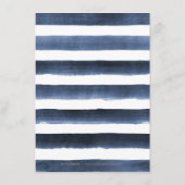 Waterverf marinestrepen nautische bruiloft detail informatiekaartje (Achterkant)