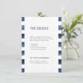 Waterverf marinestrepen nautische bruiloft detail informatiekaartje (Staand voorkant)