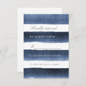 Waterverf marinestrepen nautische bruiloft RSVP (Voorkant / Achterkant)