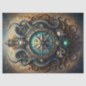 Waterverf  maritieme totem teken schedel sneak tissuepapier (Voorkant)