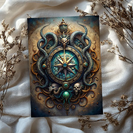 Waterverf maritieme totem teken schedel sneak tissuepapier