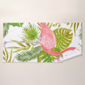 Waterverf markeringsillustratie van roze flamingo  badhanddoek (Badhanddoek)