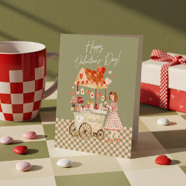 Waterverf  Market Cart Valentijn Kaart