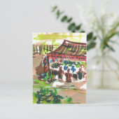 Waterverf MarktBriefkaart Briefkaart (Staand voorkant)