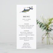 Waterverf Marlin Nautical Theme Weddenschap Menu (Staand voorkant)