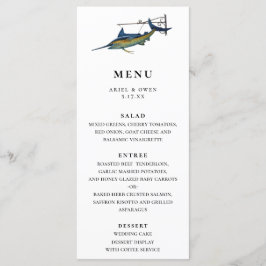 Waterverf Marlin Nautical Theme Weddenschap Menu