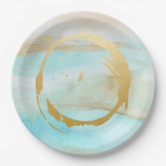 Waterverf Marmer Bridal Baby shower Bord (Voorkant)