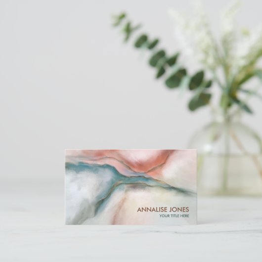 Waterverf Marmer Flow Abstract Visitekaartje (Staand voorkant)