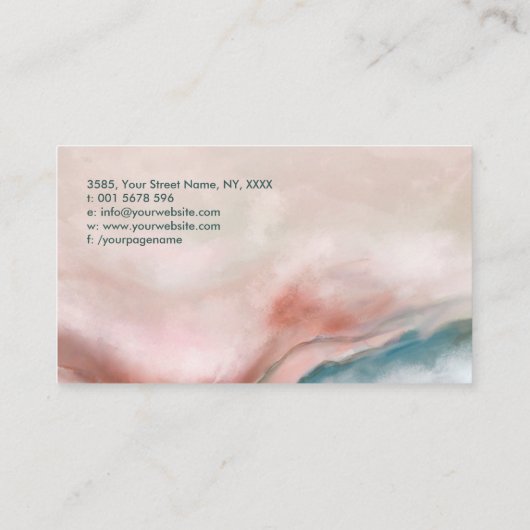 Waterverf Marmer Flow Abstract Visitekaartje (Achterkant)