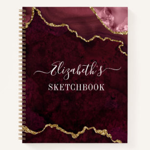 Waterverf Marmer Geode Roos Gold Sketchbook Notitieboek