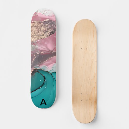 Waterverf Marmer Gepersonaliseerd Persoonlijk Skateboard (Voorkant)