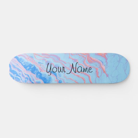 Waterverf Marmer Gepersonaliseerd Persoonlijk Skateboard (Horizontaal)