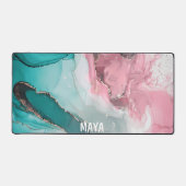 Waterverf Marmer Gepersonaliseerde Script Naam De Bureaumat (Voorkant)