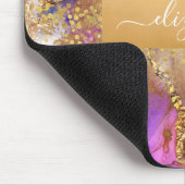 Waterverf marmer goud paarse roze groene glam chic muismat (Hoek)