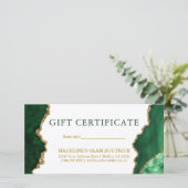 Waterverf Marmer Groen Goud Cadeaubon (Staand voorkant)