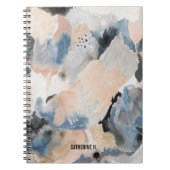 Waterverf marmer Navy en roze laptop Notitieboek (Voorkant)