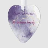 Waterverf marmeren Kerst Acryl Hart Ornament (voorkant)
